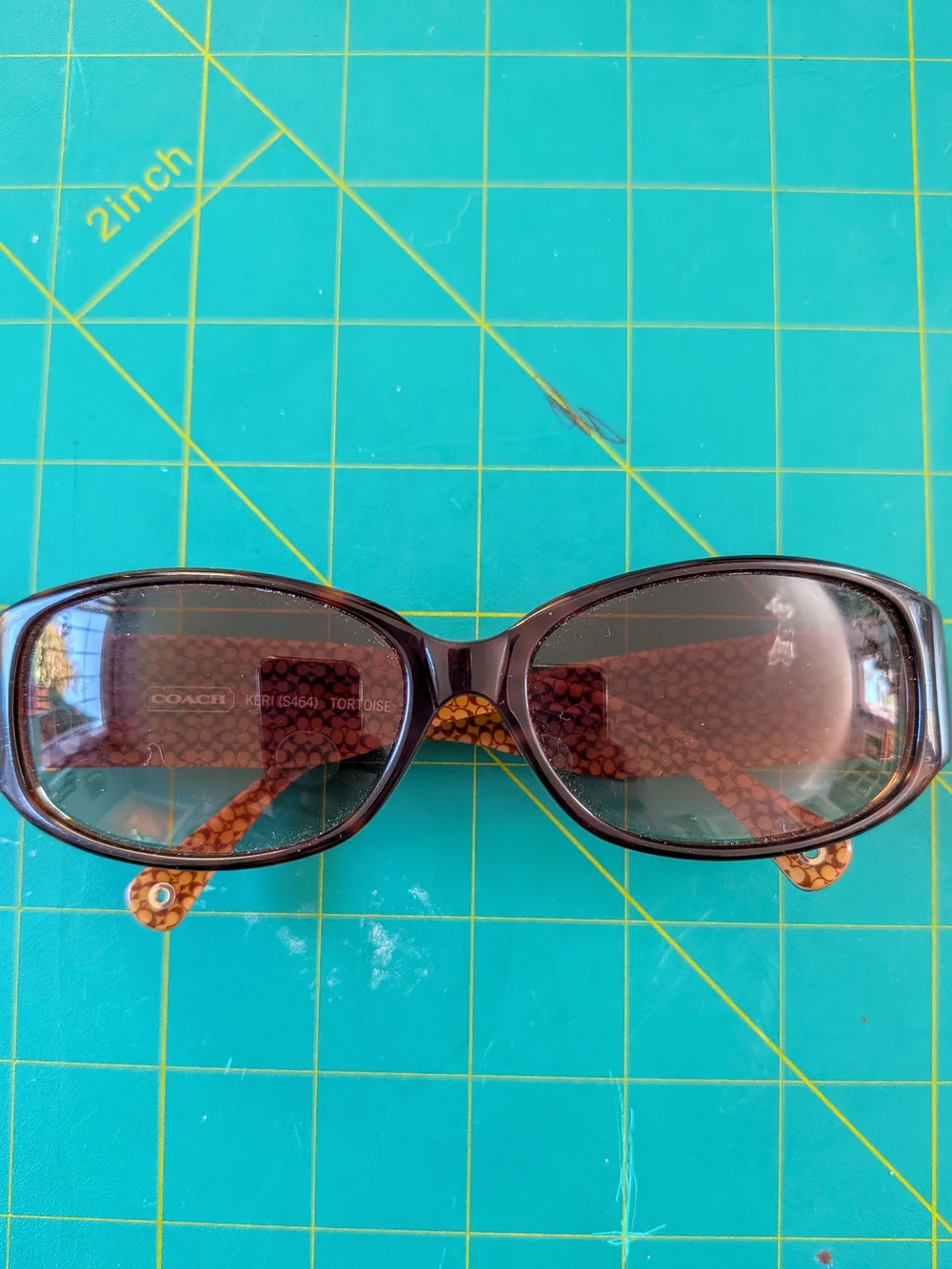 Coach Tortoise Shell Rectangle Sunglasses in Brown